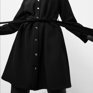 Zara Belted shirt Dress- Black